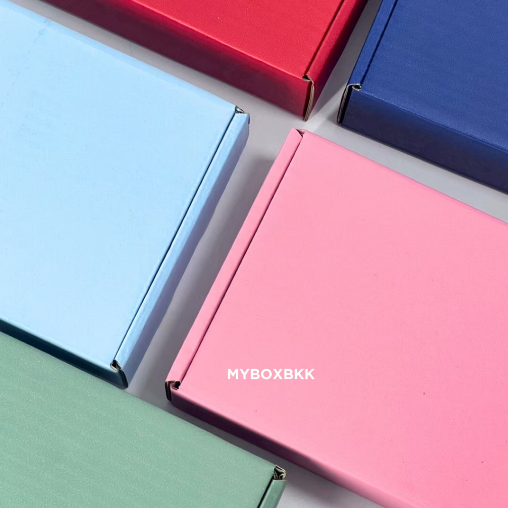 กล่องพัสดุลูกฟูก หูช้างไดคัต ขนาด15x20x6 เซนติเมตรคละสี - รูปที่ 2