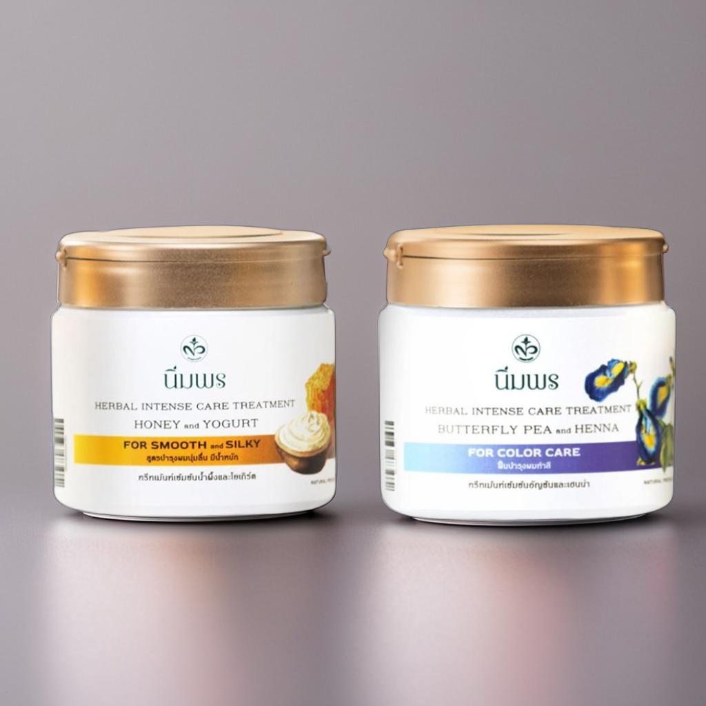 NIMPORN ทรีทเม้นท์สมุนไพรเข้มข้นบำรุงผม (Honey & Yogurt / Butterfly Pea & Henna) ขนาด 200g