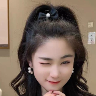 ที่หนีบผมโบว์ประดับไข่มุกกลม2ด้าน ริบบิ้น กิ๊บผมน่ารัก ผ้ามีคุณภาพ สงกรานต์ งานแต่ง งานบวช รับปริญญา
