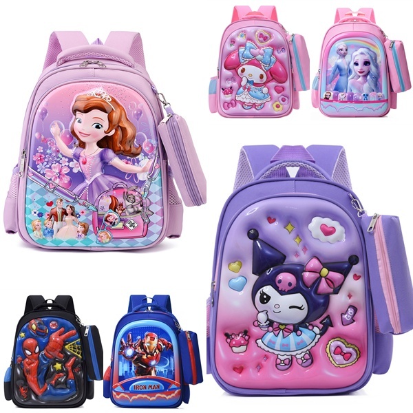 กระเป๋าเด็กนักเรียน เด็กอนุบาล กระเป๋าสะพายเด็ก+กล่องดินสอ  พร้อมส่ง