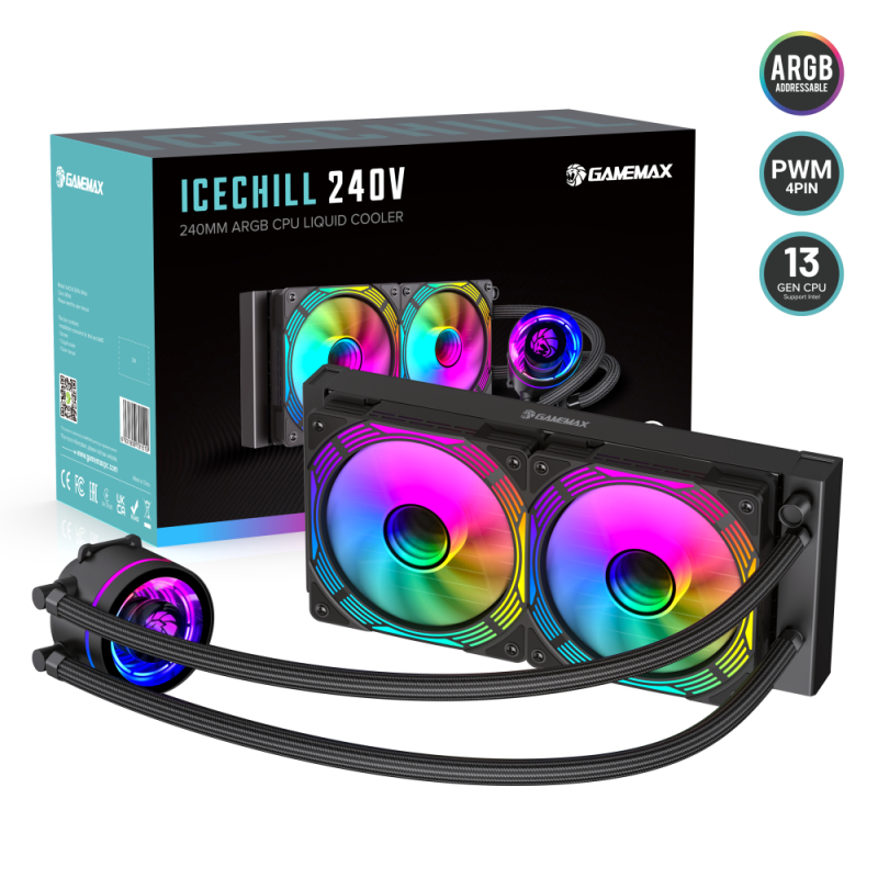 CPU LIQUID COOLER GAMEMAX IceChill 240V BLACK / WHITE 240