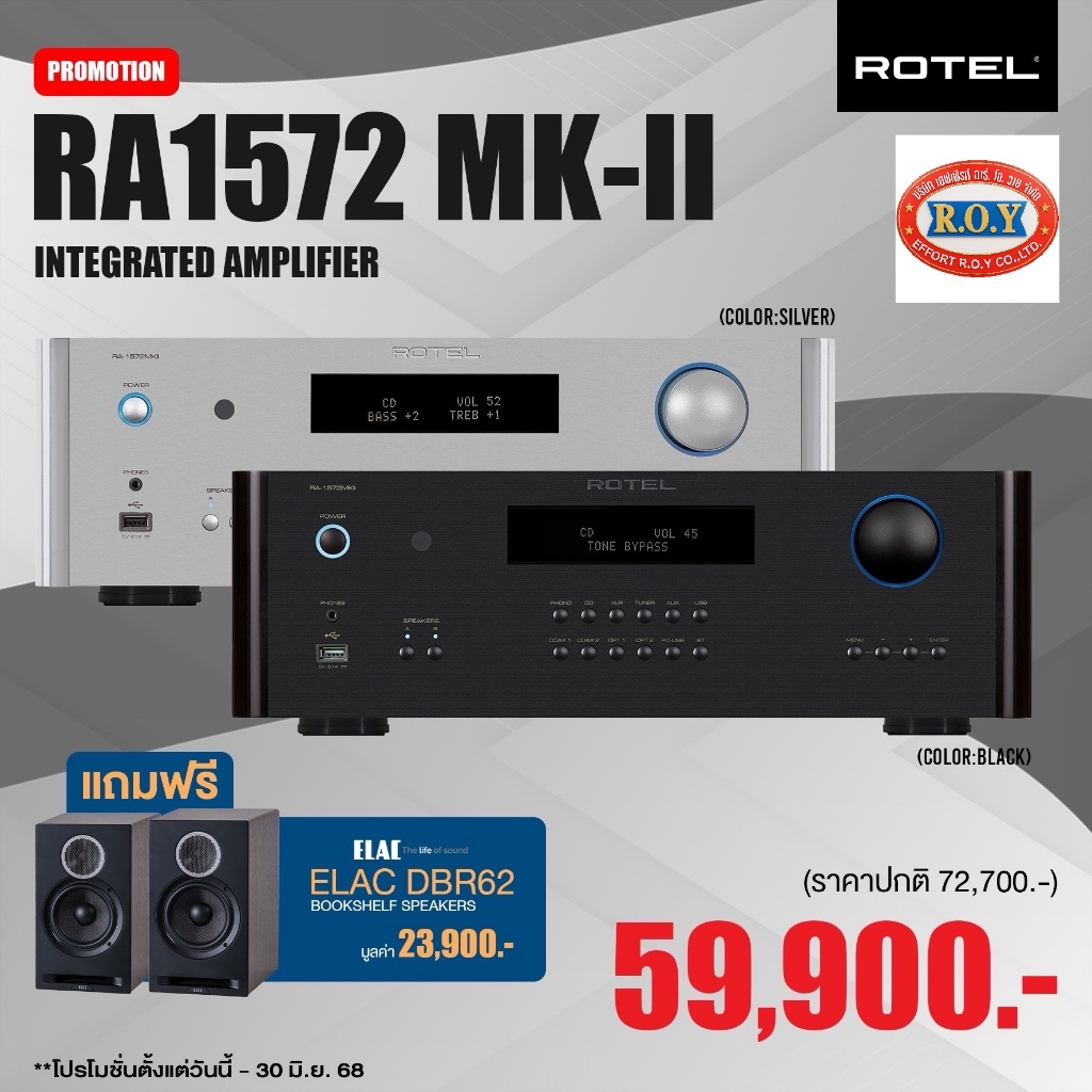 ROTEL RA 1572 MK II   + ELAC DBR62   INTEGRATED AMP  BOOKSHELF