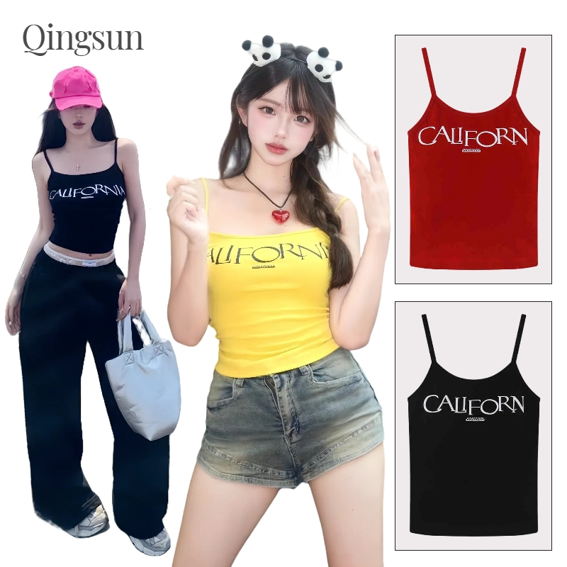 เสื้อกล้ามผู้หญิง เบสิก สีพื้น สไตล์ลำลอง(หลากสี) "FY3433" -H🌻Qingsun