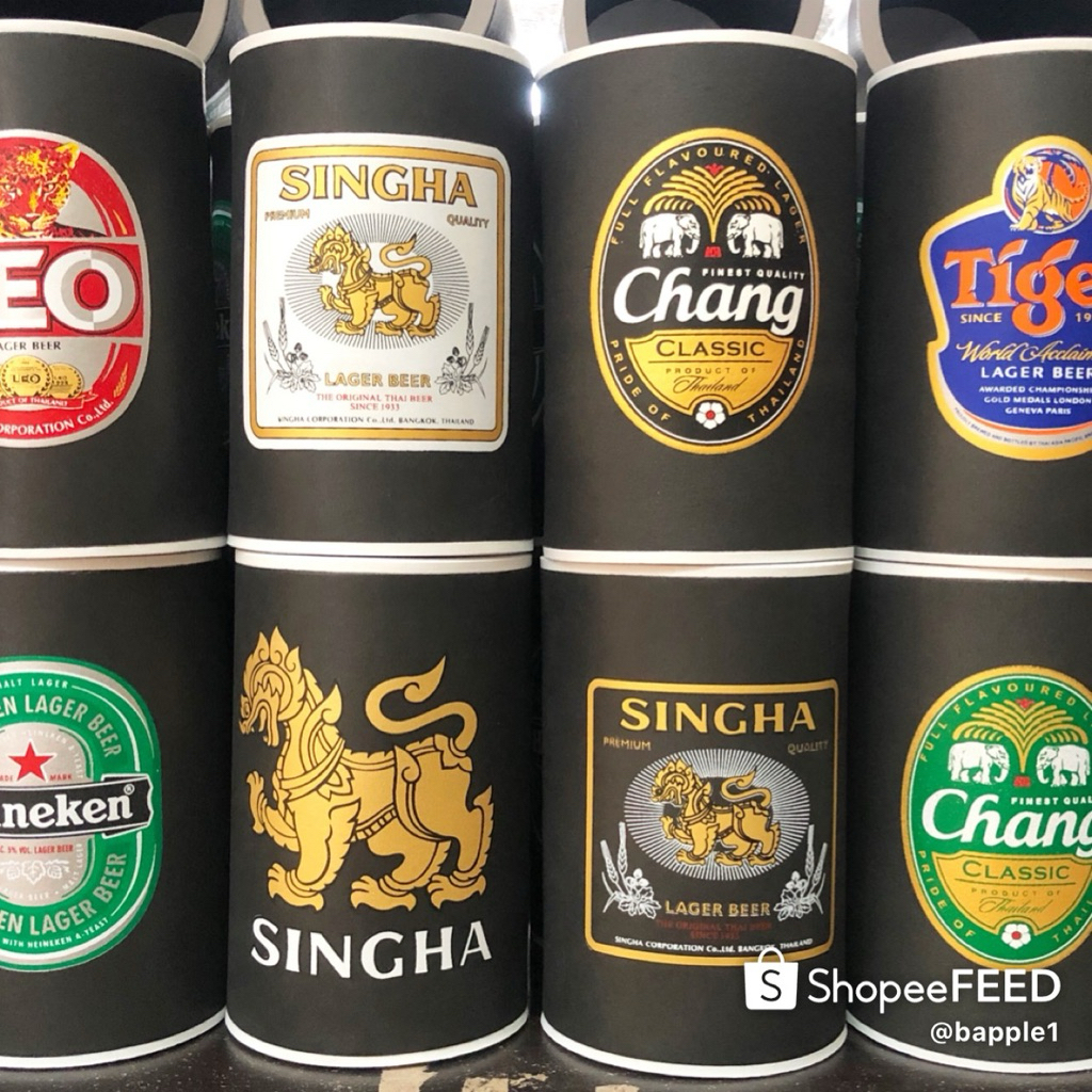 ปลอกเบียร์คละลาย แพคละ 12 ชิ้น หรือ 1 โหล มี 4 ขนาด beer bottle holder a pack of 12 pcs.เลือกลายได้
