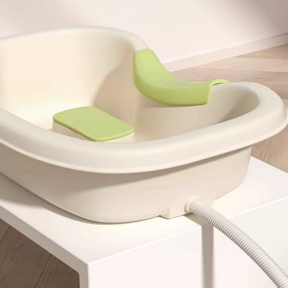 อ่างสระผมผู้ป่วยรุ่นพิเศษเสริมแผ่นยางรองคอเนื้อหนานุ่ม ฟรี ! อุปกรณ์ใช้สระผมครบชุด งานแท้ ! พร้อมส่งจากไทย ! - รูปที่ 5