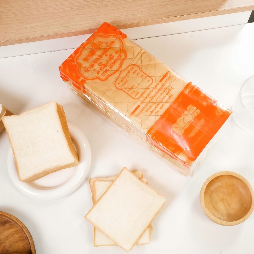 ขนมปังปอนสไลด์บาง บ้านขนมคุณนัน ขนาด 4.5 มิล สำหรับทำปังกรอบ ปังเนยหนึบ