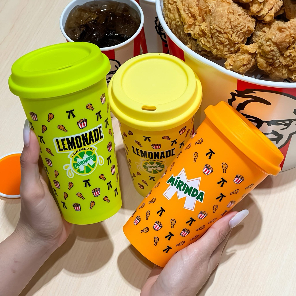 แก้วน้ำลายน่องไก่ KFC(สีส้ม)