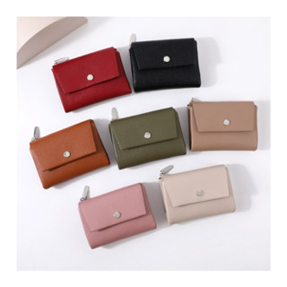 กระเป๋าเงินใบกลาง new กระดุมแมกเน็ท สไตส์เกาหลี มีช่องใส่เหร…
