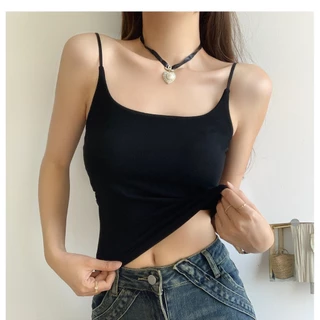 เสื้อสายเดี่ยว มีฟองน้ำ สำหรับผู้หญิง สีสันสวยงาม ไร้ขอบ ใส่สบาย สไตล์เก๋ๆ เสื้อผ้าผู้หญิง แฟชั่นน่ารักๆ B835