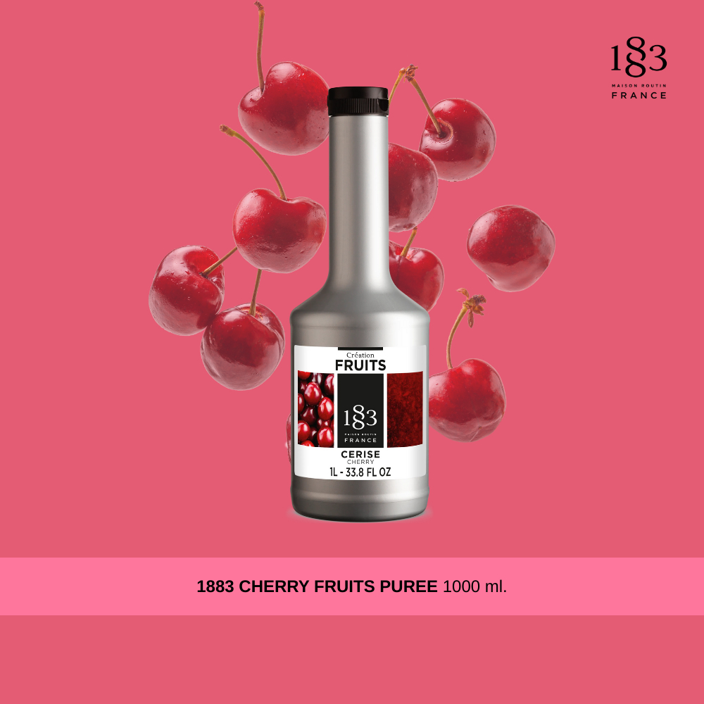 1883 เพียวเร่ เชอร์รี่ สำหรับเมนูโซดา สมูทตี้ | CHERRY FRUITS PUREE 1000 ml. (SKU 6902)