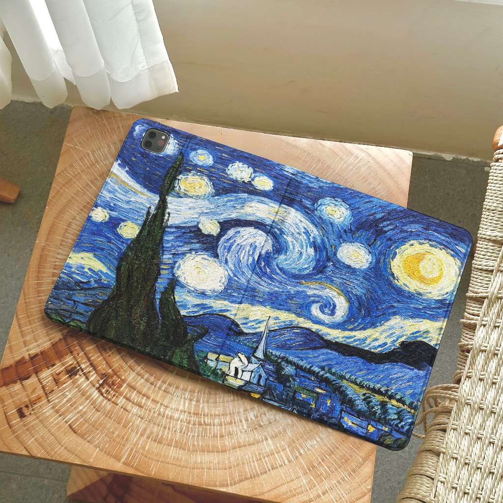 ⭐พร้อมส่ง⭐เคส Samsung Tab A9 S9+ S9 เคส Samsung Tab ภาพสีน้ำมัน S10+ S10FE มีที่ใส่ปากกาS6 Lite S9FE