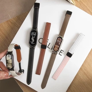 【สาย+ฟิล์ม+เคส】สำหรับ Xiaomi Band 10 สายรัดหนัง+กรณี PC แก้ว+HD ฟิล์มป้องกันสำหรับ MiBand 10 สายรัด + ฟิล์ม + กรณี 3PCS