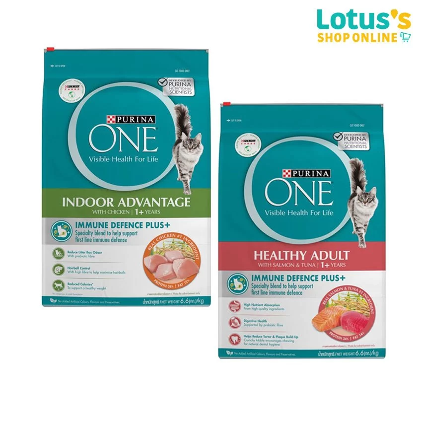 เพียวริน่า วัน อาหารสำหรับแมวโตชนิดเม็ด ขนาด 6.6 กิโลกรัม PURINA ONE ADULT CAT FOOD DRY 6.6 KG.
