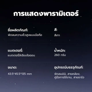 KENTO LITE พัดลมมือถือความเร็วสูง พัดลมพกพาปรับความเร็วได้ 100 ระดับ ลมออกแรงไกล 10 เมตร ใช้งานต่อเนื่องได้นาน 10 ชั่วโม