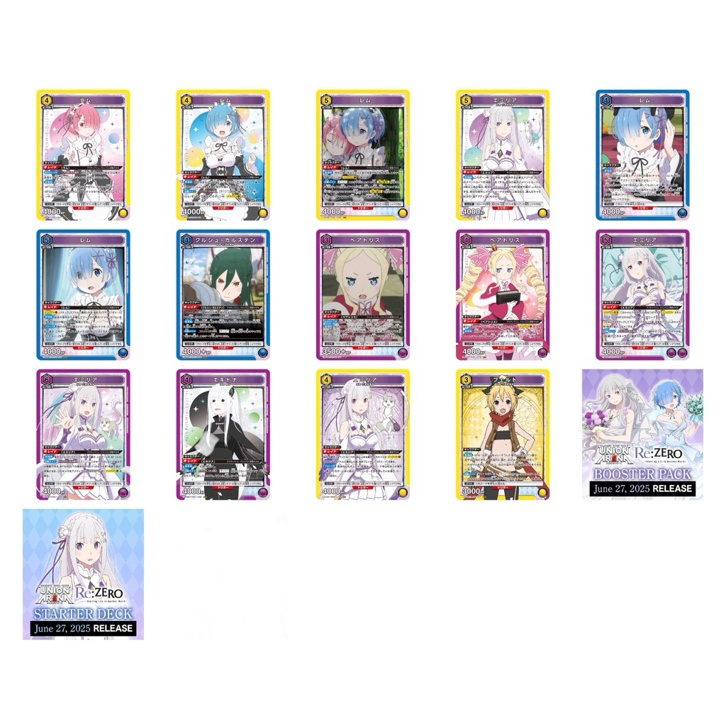 🔥มีของพร้อมส่ง🔥 ของแท้ การ์ดภาษาญี่ปุ่น Union Arena Re : Zero REZ Foil SR Singles ขายแยกใบ