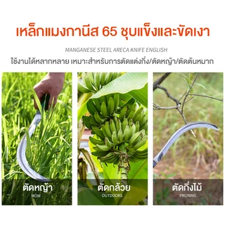 FOGO มีดถางหญ้า คียวตัดกิ่งไม้ เคียวเหล็กแมงกานีส เคียว เหล็ก เคียวด้ามยาว มีดด้ามยาว ใช้สำหรับ ตัดหญ้า ตัดแต่งกิ่งไม้