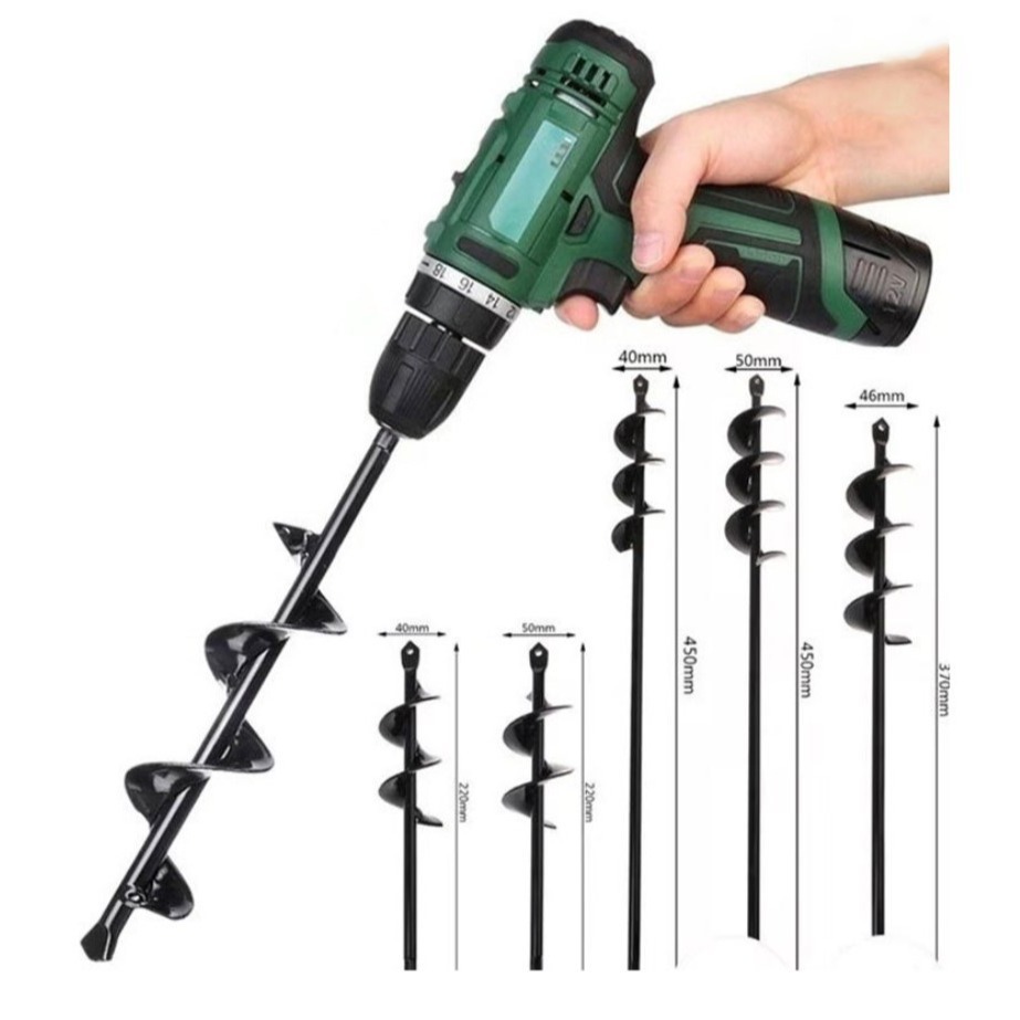 ดอกสว่านเจาะดิน ดอกสว่านปลูกต้นไม้ สำหรับสว่านไฟฟ้า สว่านไร้สาย  Auger Drill Bit Garden Planting Soil Digger
