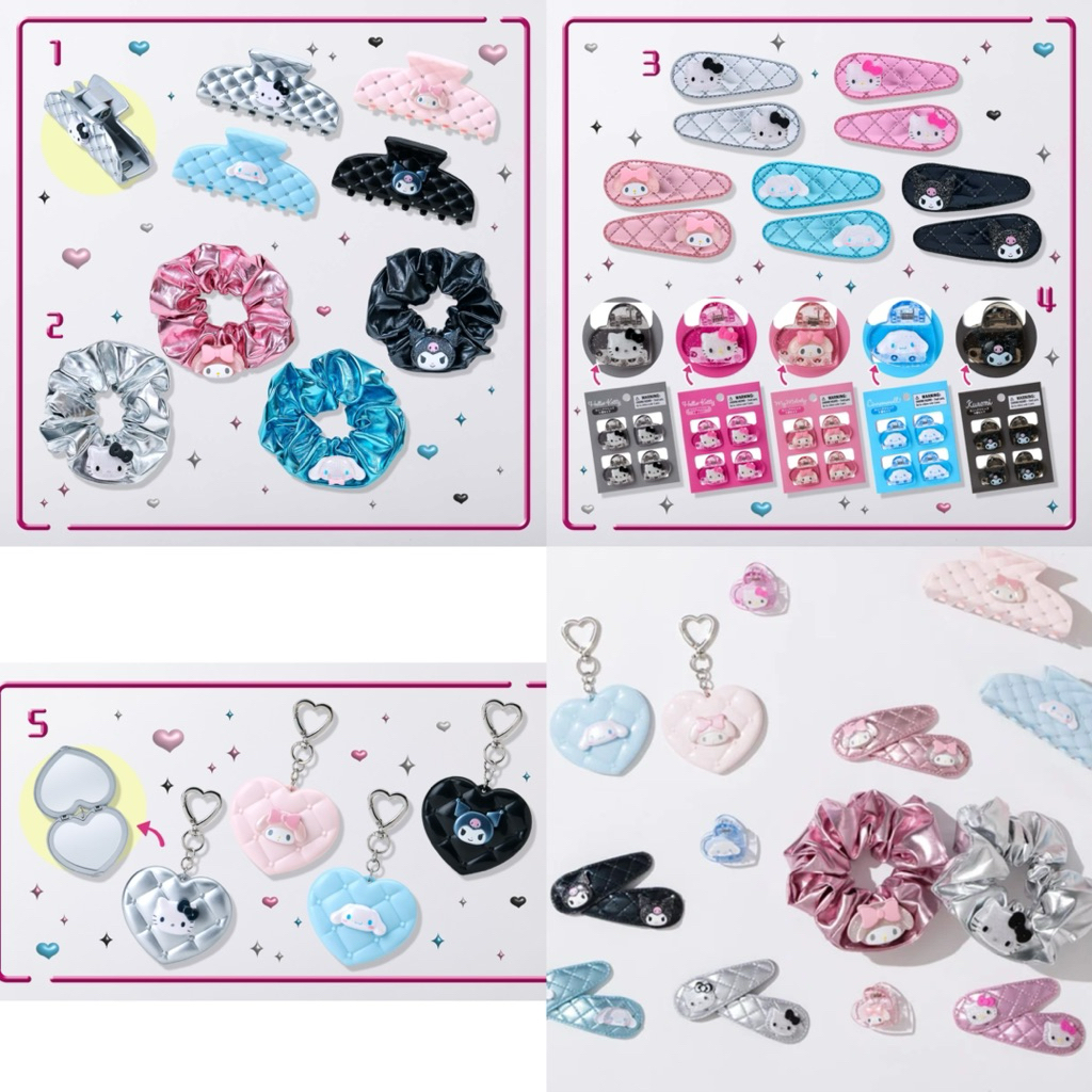 🎀กิ๊บ Sanrio ยางมัดผม มัดผม กระจก ลิขสิทธิ์แท้จากญี่ปุ่น🎀