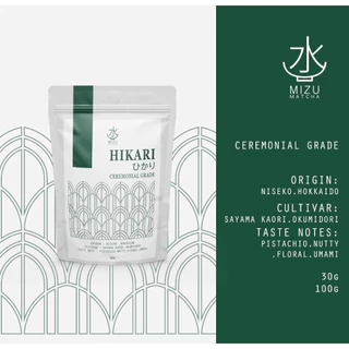 Mizumatcha | ผงมัทฉะเกรดพิธีการ ฮิคาริ | Hikari Matcha Ceremonial Grade จาก Hokkaido | เทสโน๊ต Pistachio, Floral, Umami