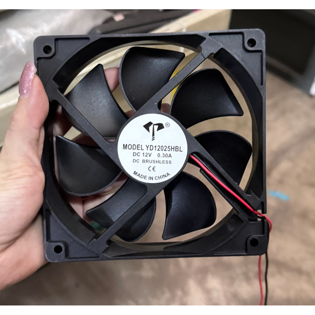 พัดลมระบายความร้อน 12V 24V 0.30A ขนาด 120x120x25mm. ลูกปืน