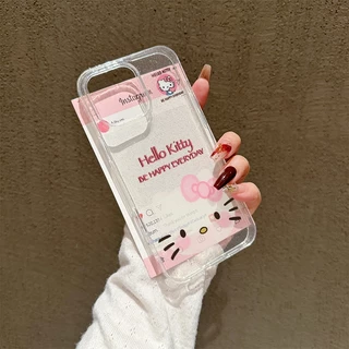 เข้ากันได้กับ IPhone 16 15 14 13 12 11 Pro Max X XR Xs Max 7/8Plus น่ารักสีชมพู Kitty แฟชั่น Star เคส