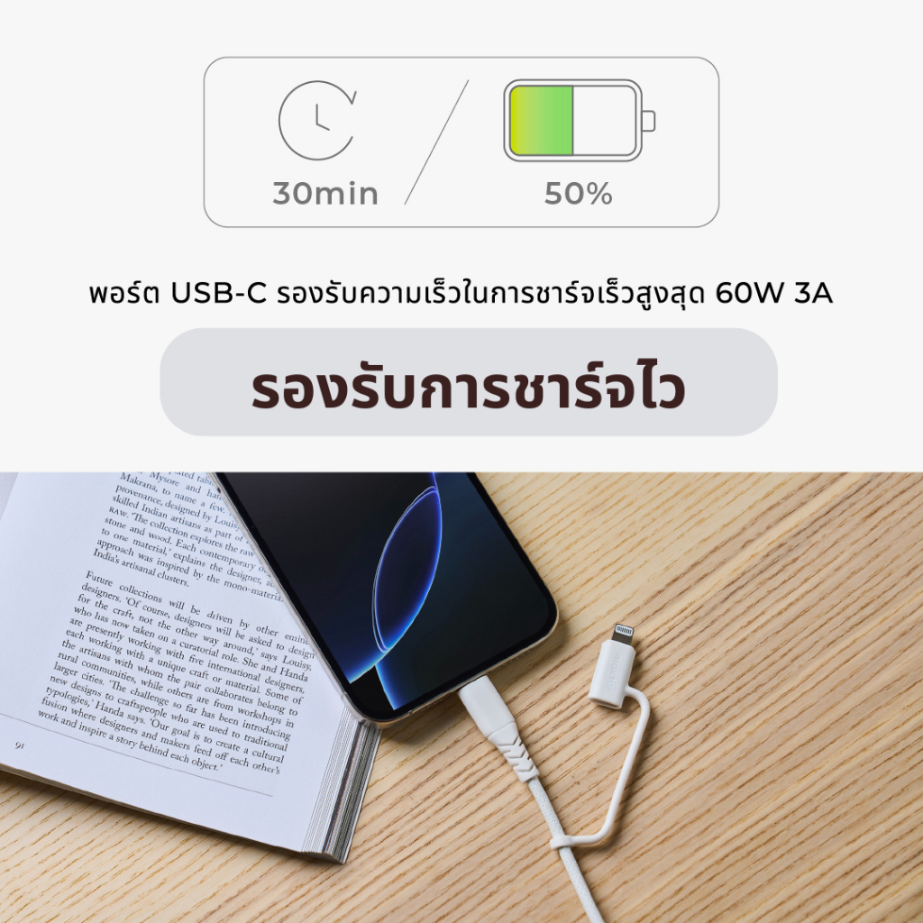 สาย Cable 2-in-1 สายชาร์จ 2 หัว - รูปที่ 2