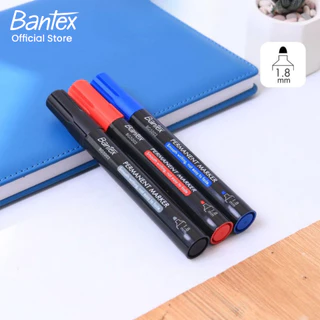 Bantex ปากกาเคมี ปากกาเมจิก มาร์คเกอร์ถาวร หัว1.8mm 3สี เขียนลื่น ติดทน ไม่เลอะมือ Permanent Marker