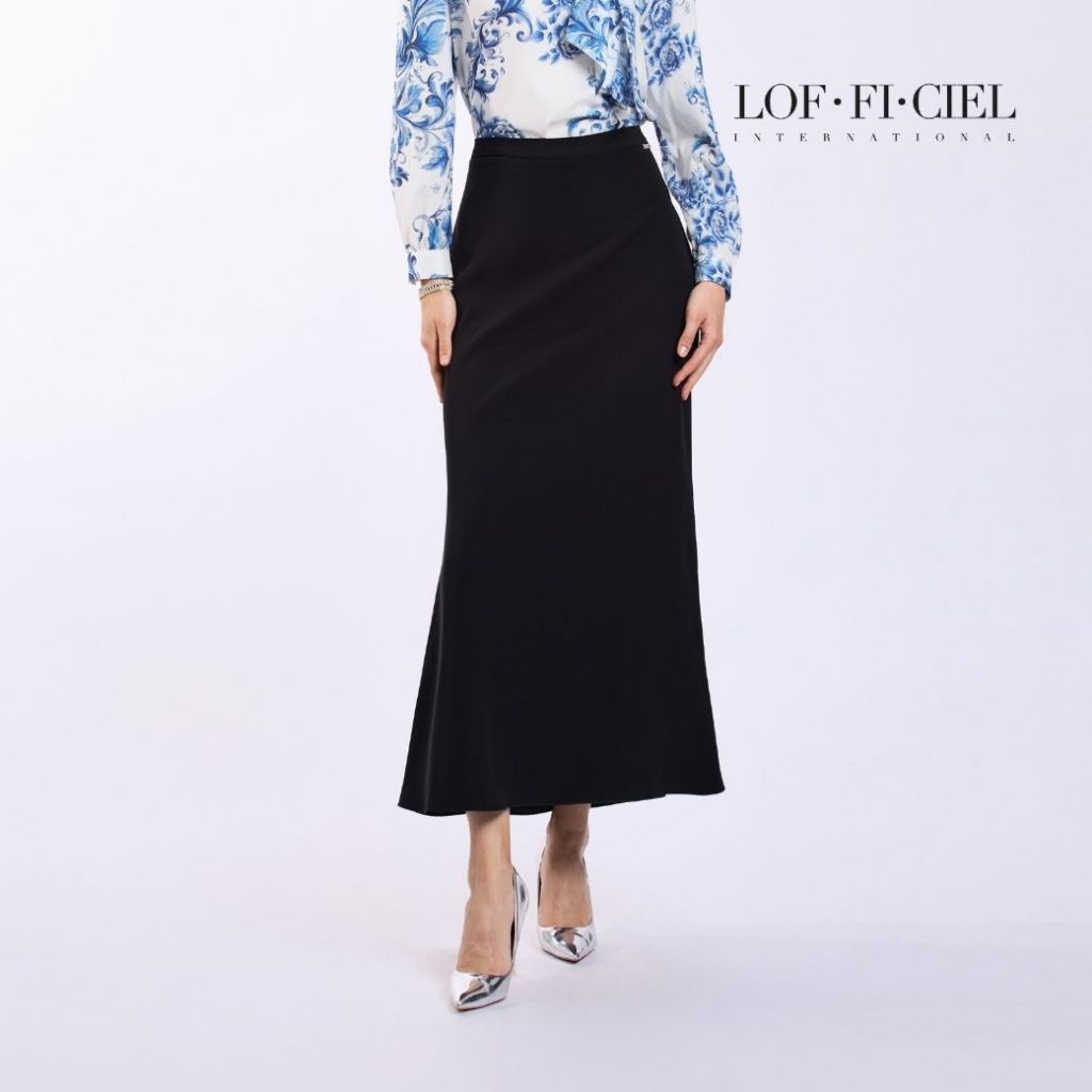 LOF-FI-CIEL กระโปรง จูบิลี่ แม็กซี่ ทรงเอ สีดำ F9XQBL