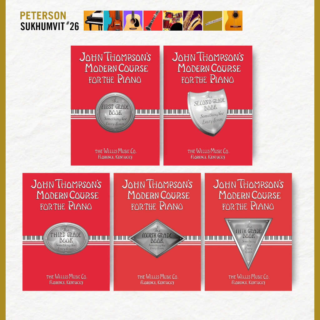 หนังสือเรียนเปียโน JOHN THOMPSON'S MODERN COURSE FOR THE PIANO 1-5 (BOOK ONLY)