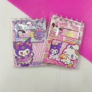 (ยกโหล 12 ชิ้น) No.1429 สมุดโน้ต สุ่มลายสินค้าตัวการ์ตูน สันห่วงบนลายการ์ตูน มีมากกว่าในรูป 12x9 ซม ได้ทั้งหมด 12 ชิ้น