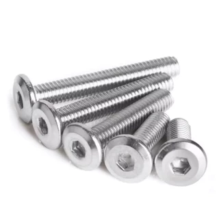 สกรูหัวจมแบน สแตนเลส สตีล 304 เกลียวมิลตลอด ขนาด M8 Round Flat Hex Socket Screws Stainless Steel 304.