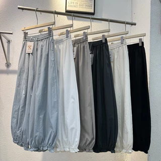 Lady_jeans#9332(K)กางเกงขายาว ทรงมินิมอล ปลายขาแต่งระบาย