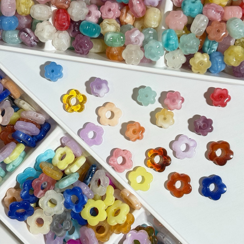 (พร้อมส่งจากไทย)ลูกปัด ลูกปัดวินเทจ ลายหิน