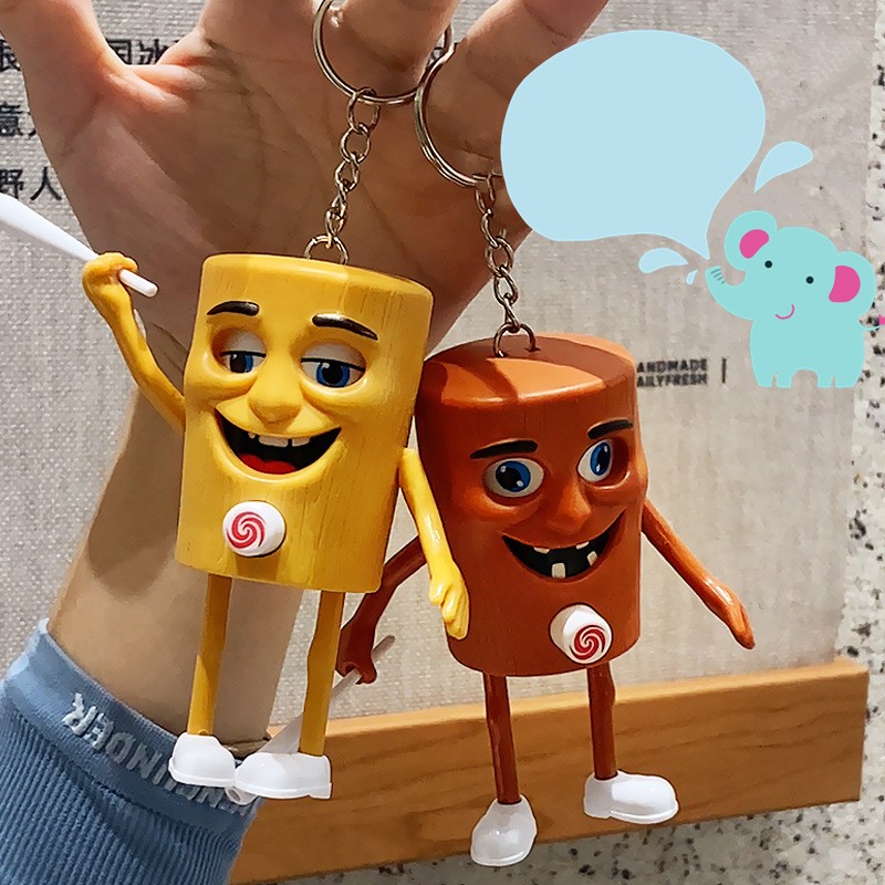 🔥พวงกุญแจ🔥 ของเล่นTung Tung Sahur 3D หมุนกดสนุก เปลี่ยนหน้า Action Figurines กระเป๋าเป้สะพายหลังเครื่องประดับจี้ รุ่น：J2 - รูปที่ 5