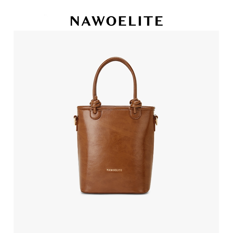 NAWOELITE Mini Bag กระเป๋าถือสะพายข้างหนังแท้ PU สไตล์ย้อนยุคสีน้ำตาลสำหรับฤดูร้อน/Crossbody Bags/กระเป๋า - รูปที่ 5