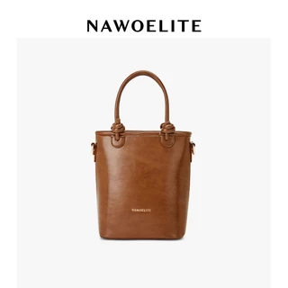 NAWOELITE Mini Bag กระเป๋าถือสะพายข้างหนังแท้ PU สไตล์ย้อนยุคสีน้ำตาลสำหรับฤดูร้อน/Crossbody Bags/กระเป๋า