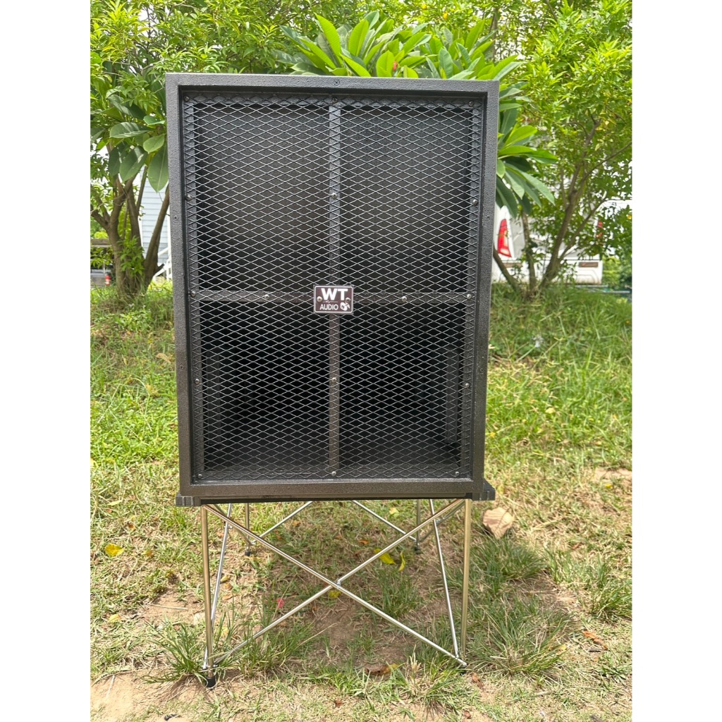 ตู้เบสเทอร์โบ18นื้วหน้าโค้ง(ตู้เปล่า) ราคาต่อใบ (สินค้าพรีออเดอร์)ไม้อัดหนา 20มิล เพลทสเปคคอน ตะแกรงเหล็กขอบเหล็ก