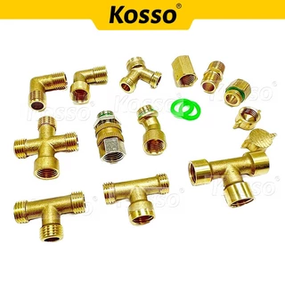 Kosso (2หุน) ข้อต่อสามทางข้อต่อ 4 ทางเข้าต่อตรงข้อต่องอ ข้อต่อสำหรับเครื่องล้างรถแรงดันสูง ทองเหลือง