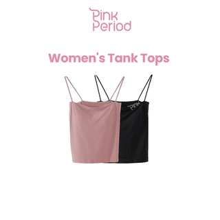 [Set 2 ชิ้น] Pink Period สายเดี่ยว เสื้อกล้าม เสื้อสายเดี่ยวผู้หญิง สไตล์ลำลอง ผ้าใส่สบาย สไตล์เกาหลีเรียบง่าย