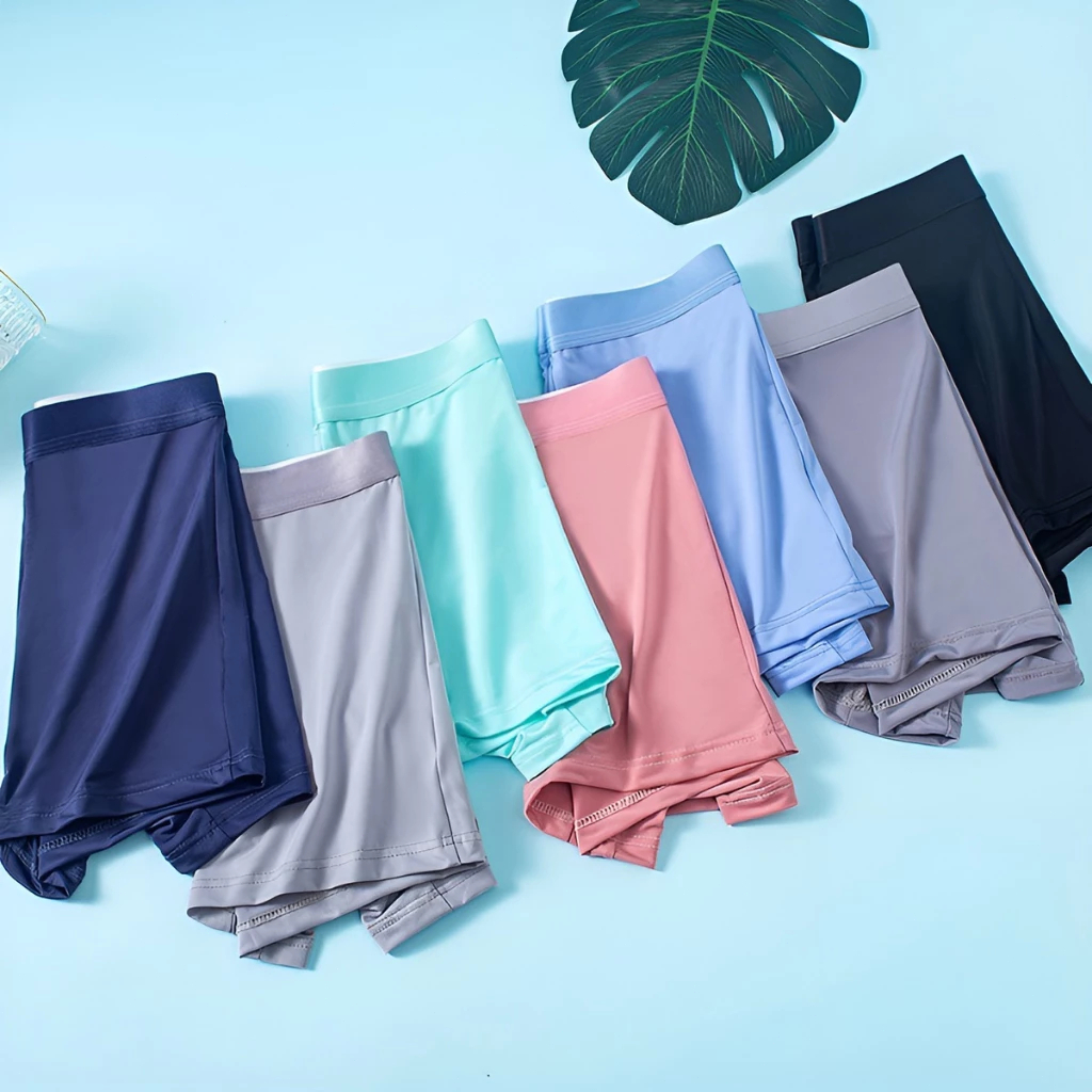 【พร้อมส่ง】กางเกงในผู้ชายขาสั้น Boxer ผ้านิ่มลื่น บางเบา สวมใส่สบายระบายอากาศ มีไซส์ใหญ่ 5 Size L-4XL - รูปที่ 2