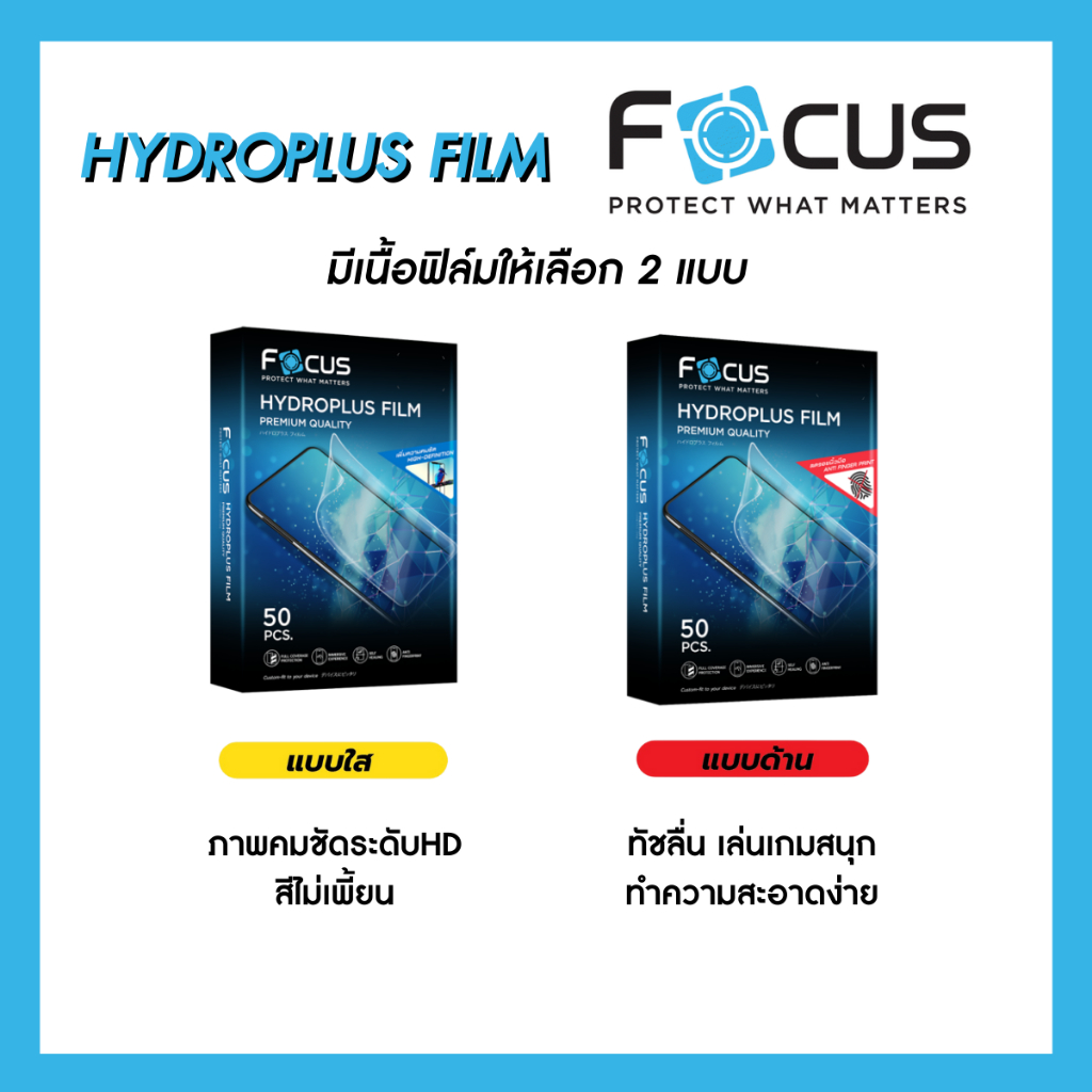 Focus Hydroplus ฟิล์มไฮโดรเจล โฟกัส ฐานเลนส์กล้อง สำหรับ iPhone 17 Pro 17 Pro Max แบบใส แบบด้าน - ภาพย่อย 3