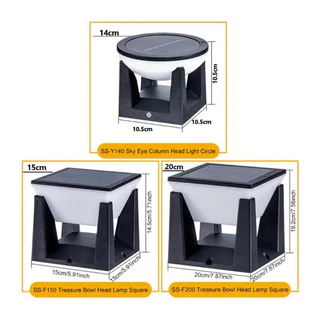 Alisa โคมไฟหัวเสาโซล่าเซลล์ เปิดได้ 3 แสง สว่างค้าง Outdoor garden light กันน้ำIP68 เปิดปิดอัตโนมัติ
