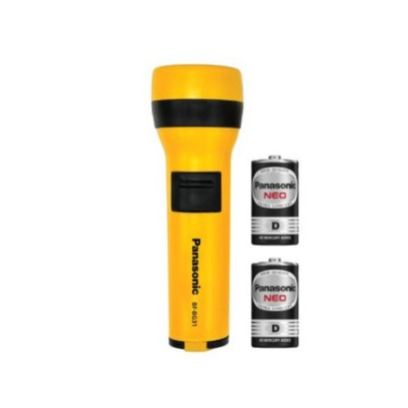 ไฟฉาย LED พร้อมถ่าน D 2 ก้อน PANASONICแท้ รุ่น BF-BG31KTT-Y สีเหลือง (รุ่นถ่าน2A.BF-BG33KTT-Y)