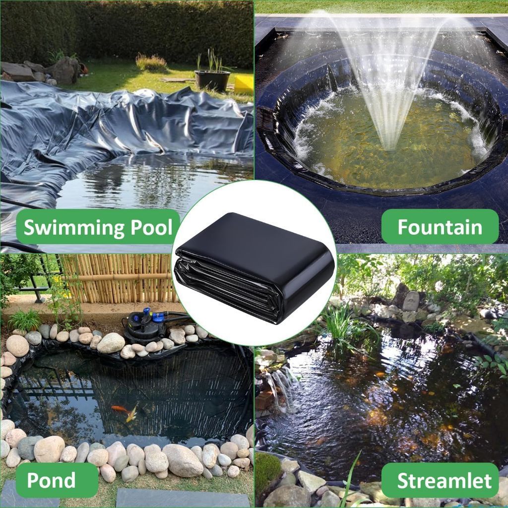 Field selection ผ้ายางปูบ่อปลา HDPE Fish Pond Liner พลาสติกปูบ่อ ขนาด 6x10M เมมเบรนป้องกันการซึมของความหนา 0.5 มม. อ่างเ