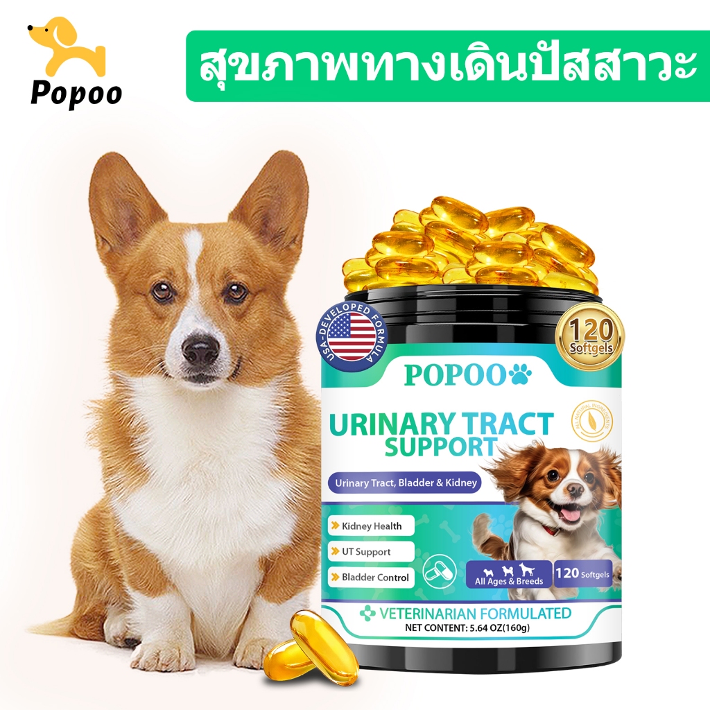 Popoo Urinary Tract Support for Dogs เพื่อสนับสนุนสุขภาพทางเดินปัสสาวะ ไต และกระเพาะปัสสาวะในสุนัข 1