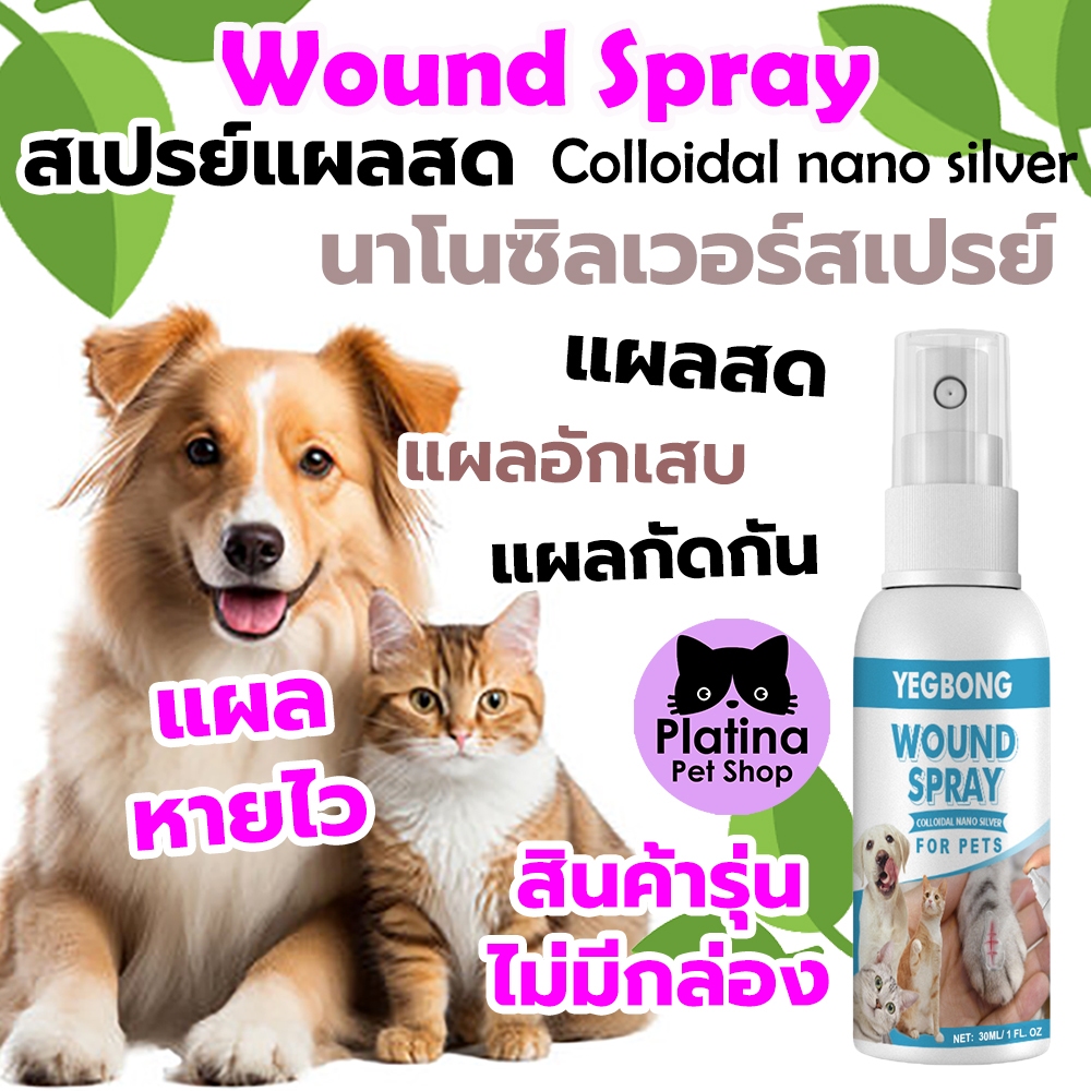 (สินค้ารุ่นไม่มีกล่อง)YEGBONG นาโนซิลเวอร์สเปรย์ สเปรย์ฉีดพ่นบาดแผล สมานแผลสดแห้งไว สำหรับแมวและสุนัข