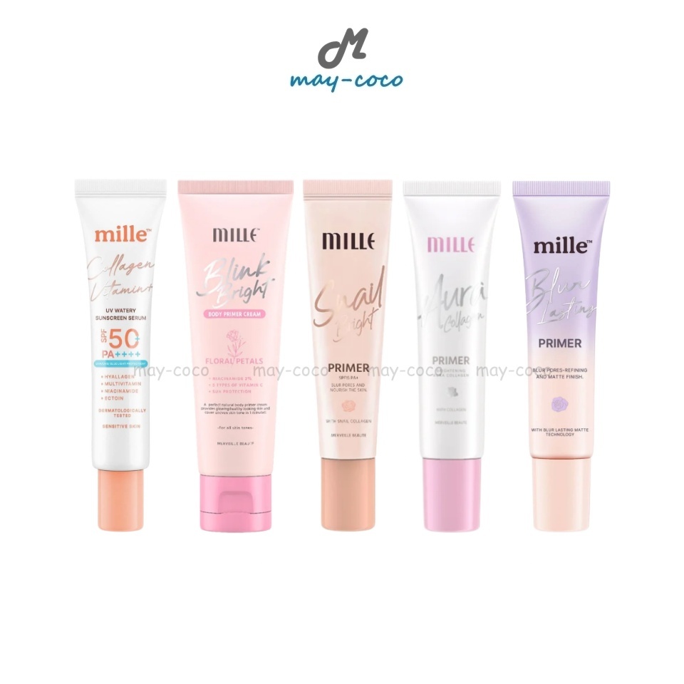 ถูก/แท้/มีไลฟ์ (หลอด) Primer Mille ไพรเมอร์ มิลเล่ Sunscreen Primer กันแดด ไพรเมอร์ โลชั่น ทาผิว ปกปิด คุมมัน เบลอผิว