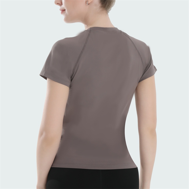 FitYoga โยคะสวมใส่ผู้หญิงฤดูร้อนกีฬาด้านบนระบายอากาศแขนสั้นเสื้อยืดด้านนอกสวมใส่วิ่งออกกำลังกายสวมใส่ - รูปที่ 6