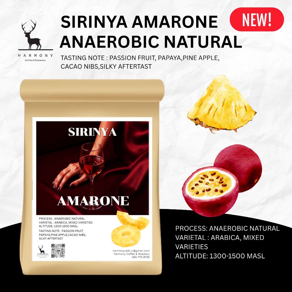 Sirinya Amarone - Anaerobic Natural เมล็ดกาแฟคั่วอ่อน : Harmony coffee