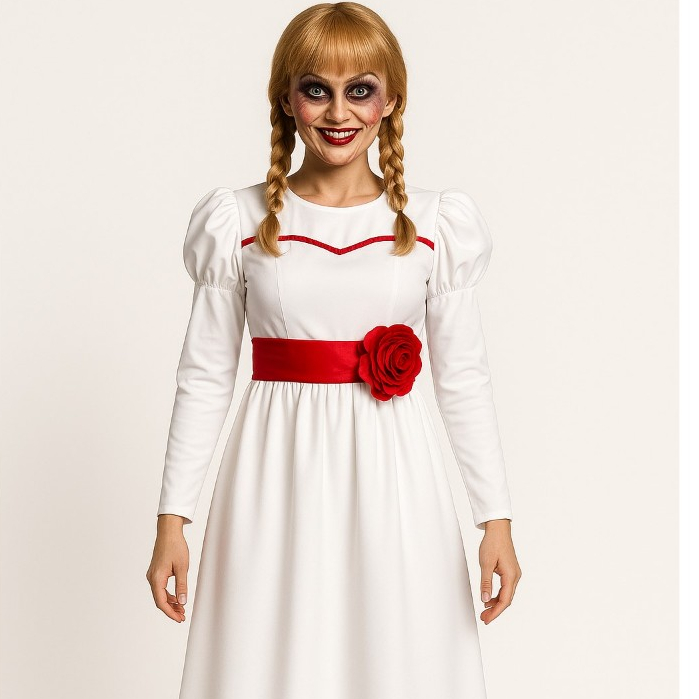 cp58.2 ชุดสยองขวัญผู้หญิงแนวตุ๊กตาผีสิง คอสเพลย์แฟนซีสุดหลอนสำหรับงานปาร์ตี้ฮาโลวีน